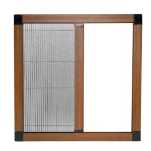 Wooden Finish Retractable Aluminium Mesh